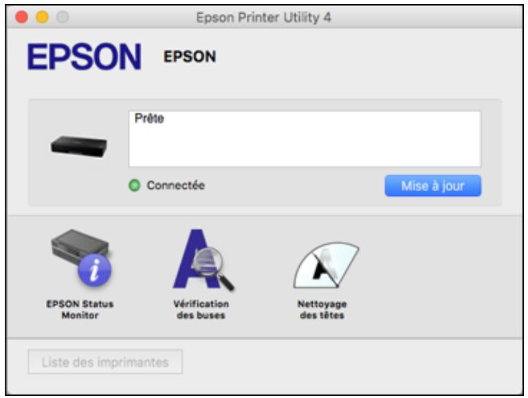 EPSON WF-110W - Vérification de l'état des cartouches et du boîtier de maintenance - Mac - 1