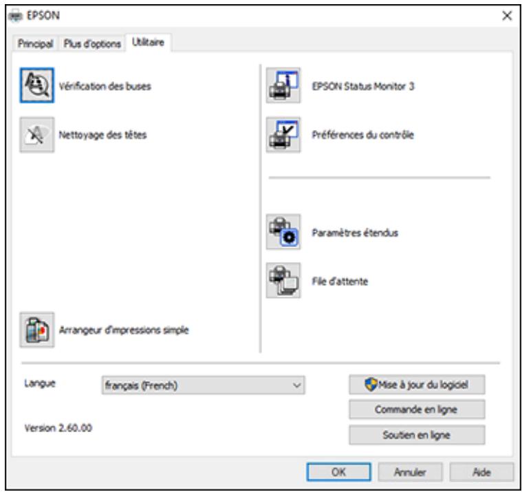 EPSON WF-110W - Sélection des paramètres étendus - windows - 1