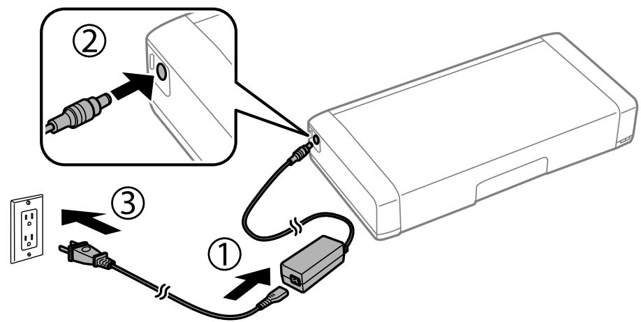 EPSON WF-110W - Chargement de la pile optionnelle - 1