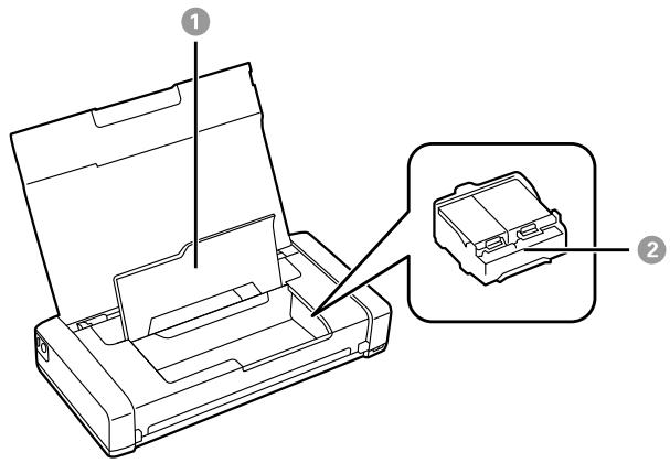 EPSON WF-110W - Pièces de l'imprimante - intérieur et partie inférieure - 1