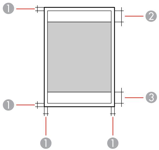 EPSON WF-110W - Caractéristiques de la zone d'impression - 1