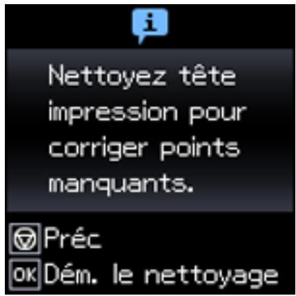 EPSON WF-110W - Nettoyage de la tête d'impression en utilisant le panneau de commande - 2