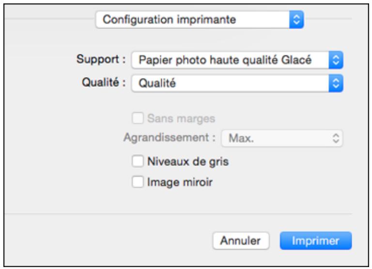 EPSON WF-110W - Sélection des paramètres d'impression de base - mac - 3