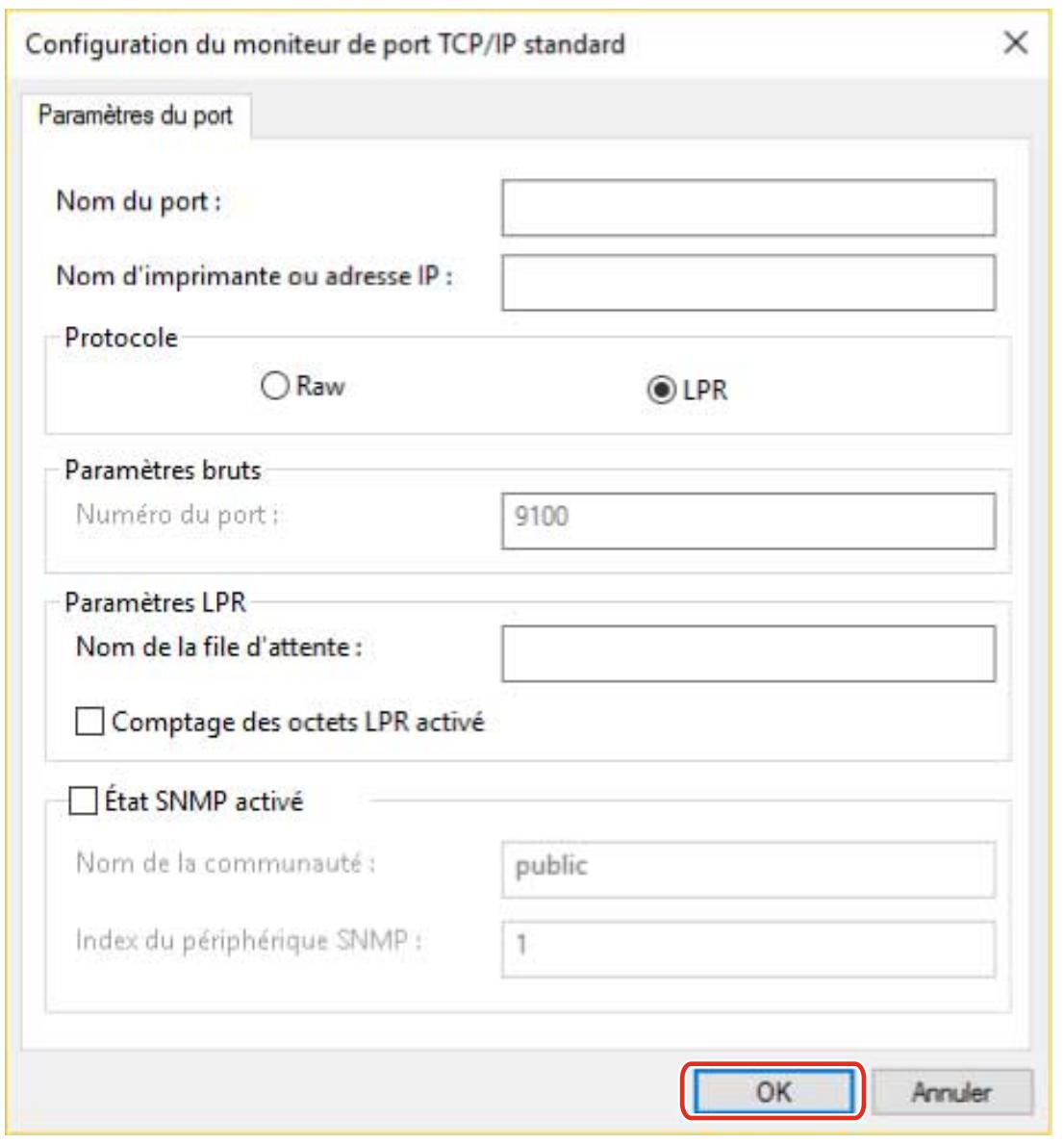 CANON I-SENSYS LBP-6650DN - Configurez le port. - 1