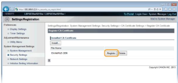 CANON LBP6040 - Registering a CA certificate - 1