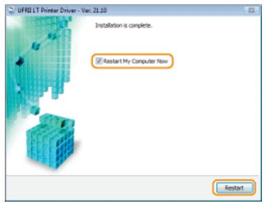 CANON LBP6040 - Select [Restart My Computer Now], and click [Restart]. - 1