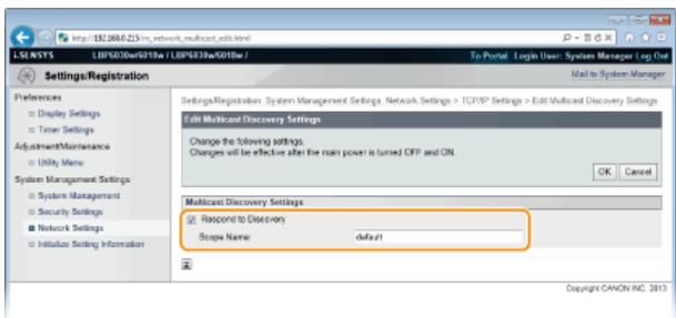 CANON LBP6040 - Select the [Respond to Discovery] check box and enter the required information. - 1