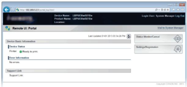 CANON LBP6040 - Click [Log In]. - 1