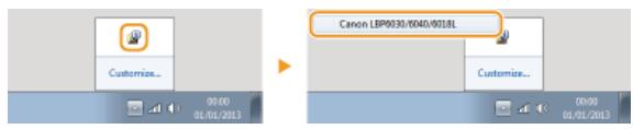 CANON LBP6040 - Select the machine by clicking in the system tray. - 1