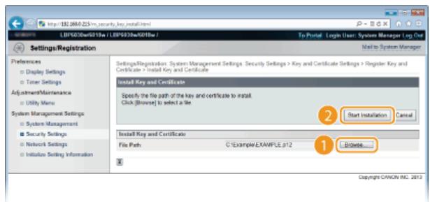CANON LBP6040 - Click [Browse], specify the file to install, and click [Start Installation]. - 1