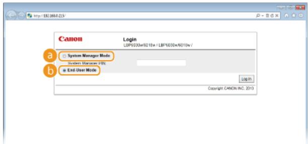 CANON LBP6040 - Select [System Manager Mode] or [End-User Mode]. - 1