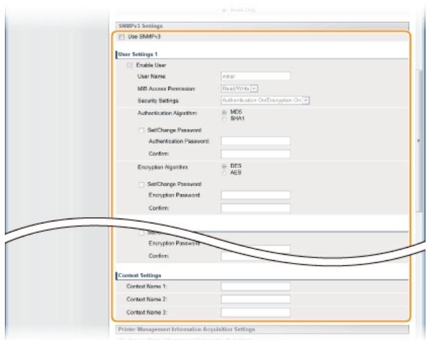 CANON LBP6040 - Specify SNMPv3 settings. - 1