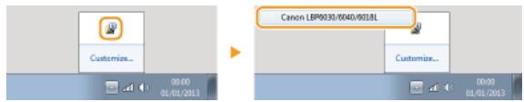 CANON LBP6040 - Select the machine by clicking in the system tray. - 1