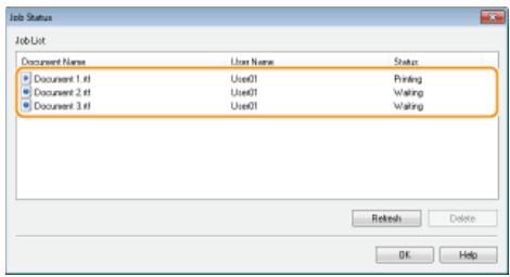 CANON LBP6040 - Select [Job]  [Job Status]. - 2