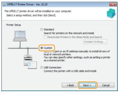 CANON LBP6040 - Select [Custom], and click [Next]. - 1