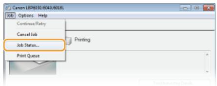 CANON LBP6040 - Select [Job]  [Job Status]. - 1