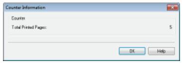 CANON LBP6040 - The total number of printed pages is displayed. - 1