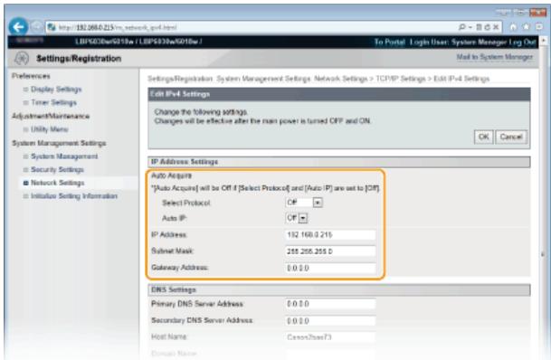 CANON LBP6040 - Setting IP Addresses - 5