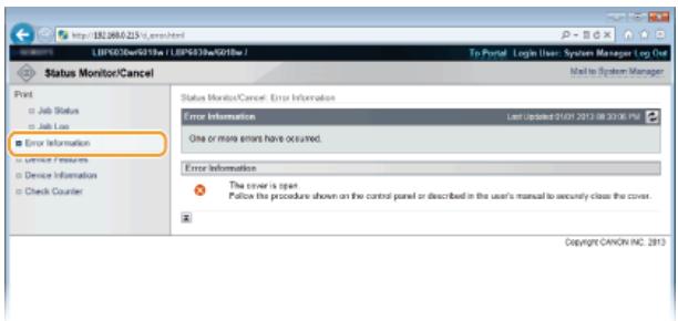 CANON LBP6040 - Checking Error Information - 2