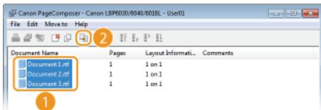 CANON LBP6040 - From the [Document Name] list, select the documents to combine, and click - 1