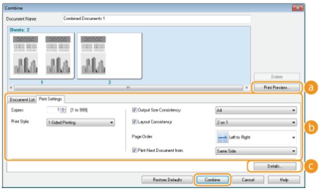 CANON LBP6040 - Change the settings as necessary, and click [Combine]. - 1