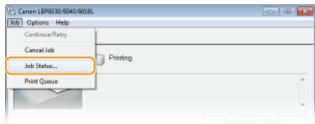 CANON LBP6040 - Select [Job] [Job Status]. - 1