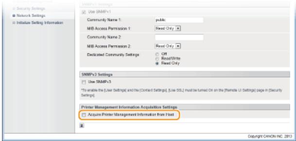 CANON LBP6040 - Specify printer management information acquisition settings. - 1