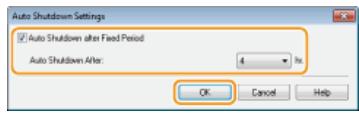 CANON LBP6040 - Make auto shutdown settings, and click [OK]. - 1