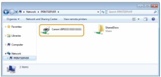 CANON LBP6040 - Installing Drivers via the Print Server (Client Settings) - 2