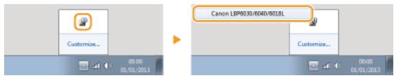 CANON LBP6040 - Select the machine by clicking in the system tray. - 1