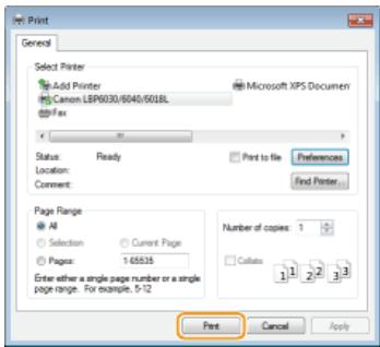 CANON LBP6040 - Click [Print] or [OK]. - 1