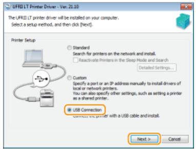 CANON LBP6040 - Select [USB Connection], and click [Next]. - 1