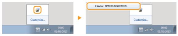 CANON LBP6040 - Select the machine by clicking in the system tray. - 1