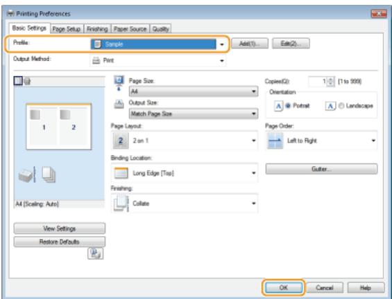 CANON LBP6040 - Selecting a Profile - 1