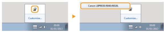 CANON LBP6040 - Select the machine by clicking in the system tray. - 1