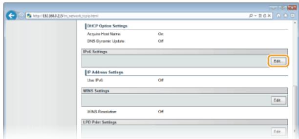 CANON LBP6040 - Click [Edit] in [IPv6 Settings]. - 1