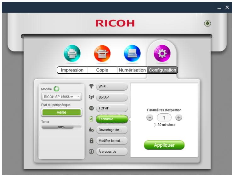 RICOH SP 150W - Économie d'énergie - 1