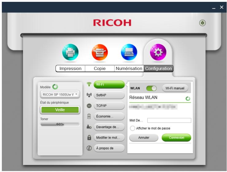 RICOH SP 150W - onfiguration du Wi-Fi de l'imprimante (pris en charge uniquement sur les modèles SP 150w et SP 150SUw) - 1