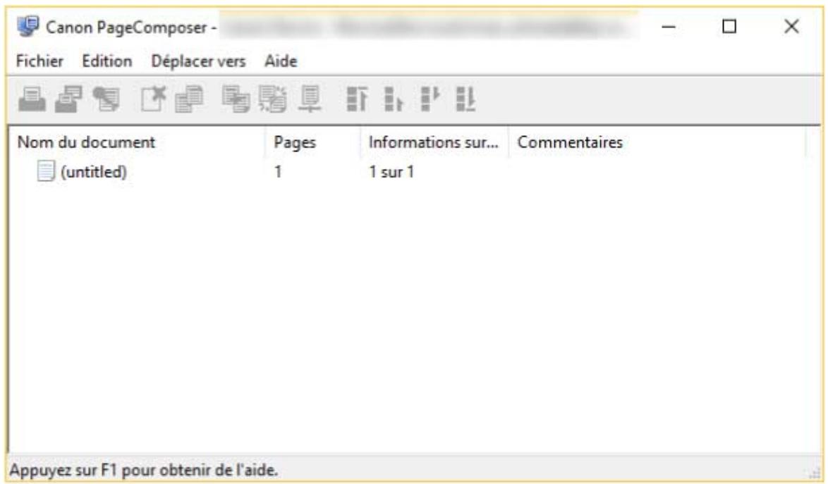 Canon PageComposer - Fichier Edition Déplacer vers Aide Nom du document Pages Informations sur... Commentaires (untitled) 1 1 sur 1 Appuyez sur F1 pour obtenir de l'aide.