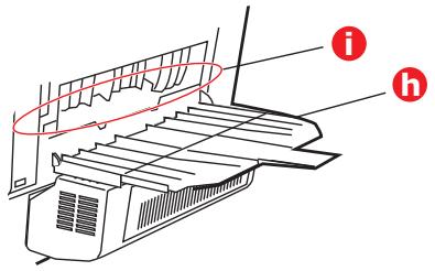 Technical diagram of a mechanical device with labeled parts i and h, showing internal structure and assembly.