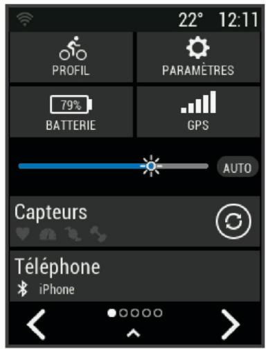 GARMIN 830 - Affichage des widgets - 1