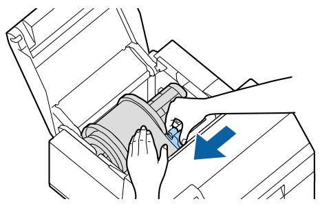 EPSON COLORWORKS CW-C6500AE - Placez votre main sur le papier pour l'aplatir et faites glisser le guide du bord mobile contre le papier. - 1