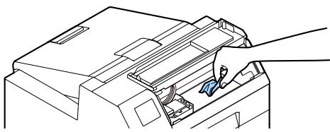 EPSON COLORWORKS CW-C6500AE - S'il y a des morceaux de papier déchirés sur le plateau, enlevez-les. - 1
