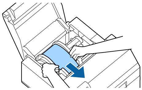 EPSON COLORWORKS CW-C6500AE - Insérez le papier dans la fente d'alimentation du papier jusqu'à ce que l'alimentation du papier commence automatiquement. - 1