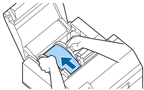 EPSON COLORWORKS CW-C6500AE - Faites pivoter le fuseau pour éliminer le jeu dans le papier. - 1