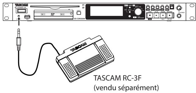 TASCAM SS-R250N - Utilisation d'un pédalier (RC-3FT TASCAM) - 1