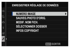 FUJIFILM X-E4 - Enregistrer réglage de données - 1