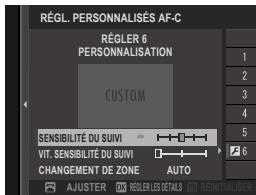 FUJIFILM X-E4 - Options de suivi de mise au point personnalisées - 1