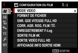 FUJIFILM X-E4 - Configuration du FILM (enregistrement vidéo) - 2