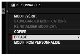 FUJIFILM X-E4 - Suppression des réglages personnalisés - 2